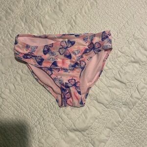 Pink Butterfly Print Bikini Bottom